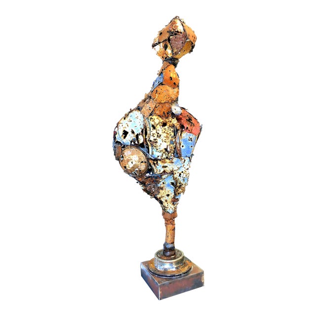 The Majordomo Is a Bullet Ridden Metal Art Sculpture Created by Artist Mark Wade For Sale