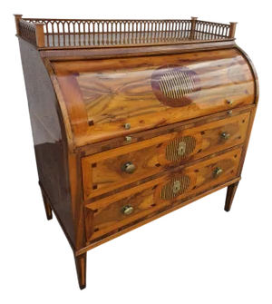 Louis Seize Cylinder Inlaid Desk in Walnut, 1790s