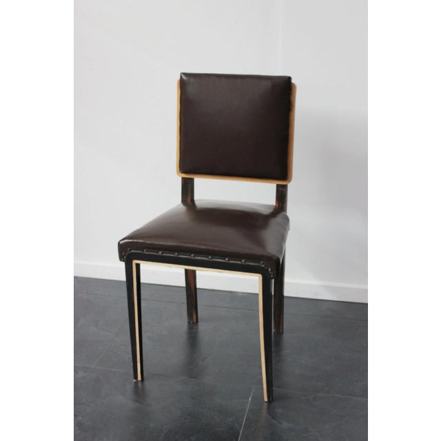 Art Deco Style Italian Maple & Zebrawood Dining Chair, 1940s For Sale - Image 13 of 15