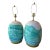 Vintage Pair Ceramic Watercolor Blue Green Modern Coastal Table Lamps Rewired For Sale