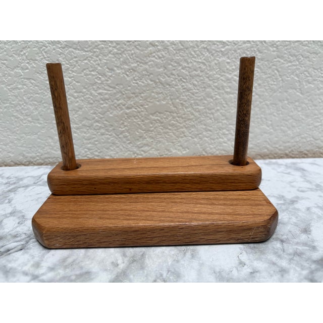 Farmhouse Vintage 1960s70s Rustic Wood Napkin Holder For Sale - Image 3 of 8