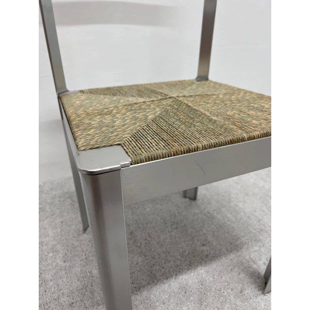 Anodized Aluminum With Cord Seat Vanity, Dining or Side Chair - Italy 1980s For Sale - Image 9 of 13