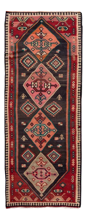 Mid-20th Century Vintage Kilim Runner Rug 5' 1" X 13'