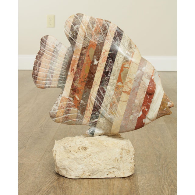 Richard H. Bailey Carved Marble Fish Sculpture Chairish