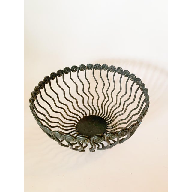 Post Modern Memphis Style Large Swirly Iron Fruit Display Bowl For Sale - Image 4 of 10