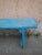 Rustic Antique Blue Painted Wooden Bench For Sale - Image 3 of 5