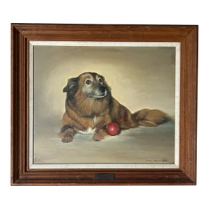 1960's Ginnie Crozier Otis " Chubby " Oil on Canvas Painting, Framed