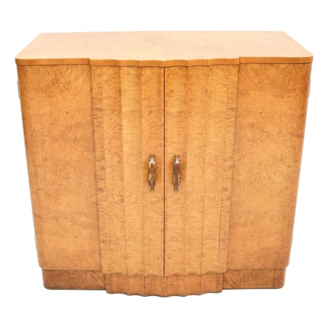Art Deco Burr Walnut Cabinet from Harry and Lou Epstein, 1930s For Sale