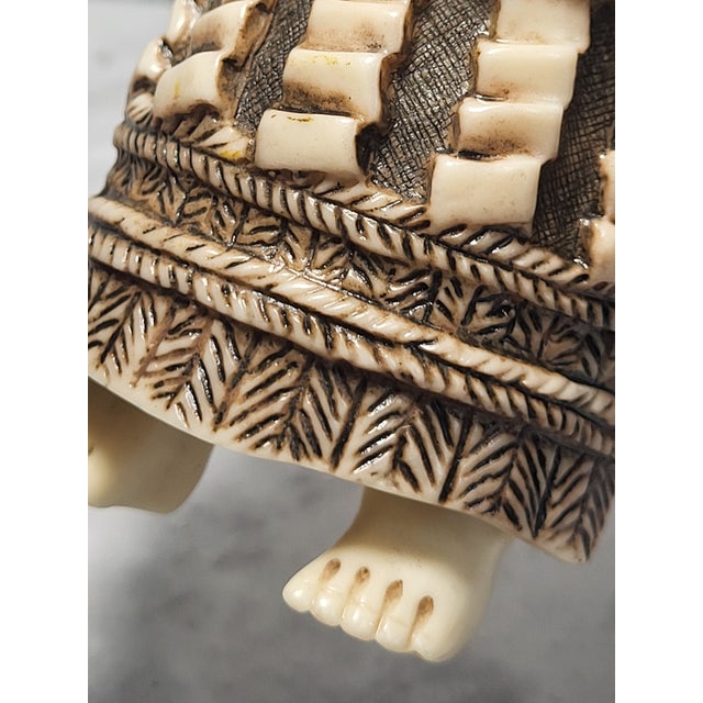 Antique Meiji Period Japanese Hand Carved Sumo Figurine For Sale - Image 4 of 14