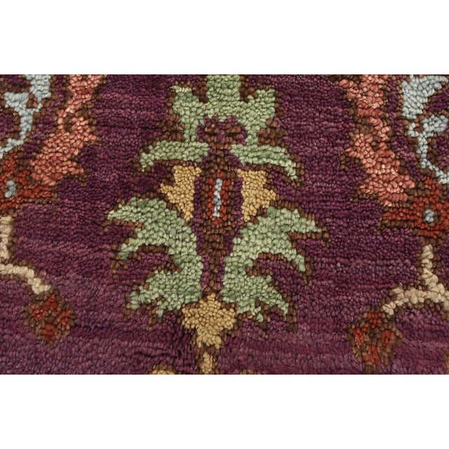 Oushak Rug 8'2'' X 9'7'' Purple Wool Traditional Hand-Knotted Oriental Carpet For Sale - Image 9 of 12