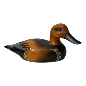 Hand Painted Cinnamon, Teal, Drake Duck Decoy.
