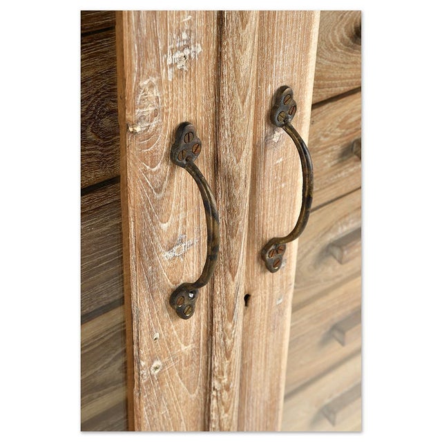 Solid Wood Storage Unit with Glass Doors For Sale - Image 5 of 9