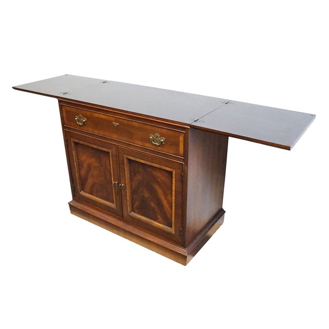 Wood Dixie Furniture Banded Mahogany Traditional Style 68" Flip-Top Server Buffet 549-861 For Sale - Image 7 of 18