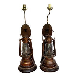 Vintage Pair of Electrified Lantern Lamps. For Sale
