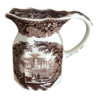 Vintage 1940’s Mason’s Ironstone Brown and White Vista Pattern Jug For Sale