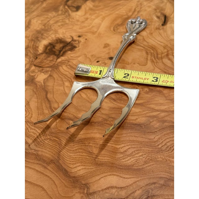 Victorian Gorgeous Solid Sterling Silver Antique Toast Fork Hallmarked 1895 No Monogram For Sale - Image 3 of 12