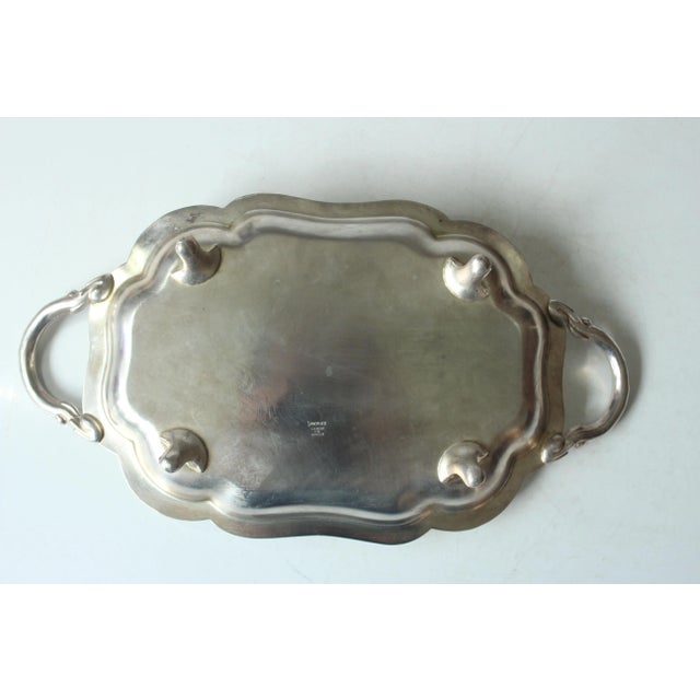 Silver 1950s Vintage - English Lancaster Silver on Copper Footed Serving Tray For Sale - Image 8 of 11