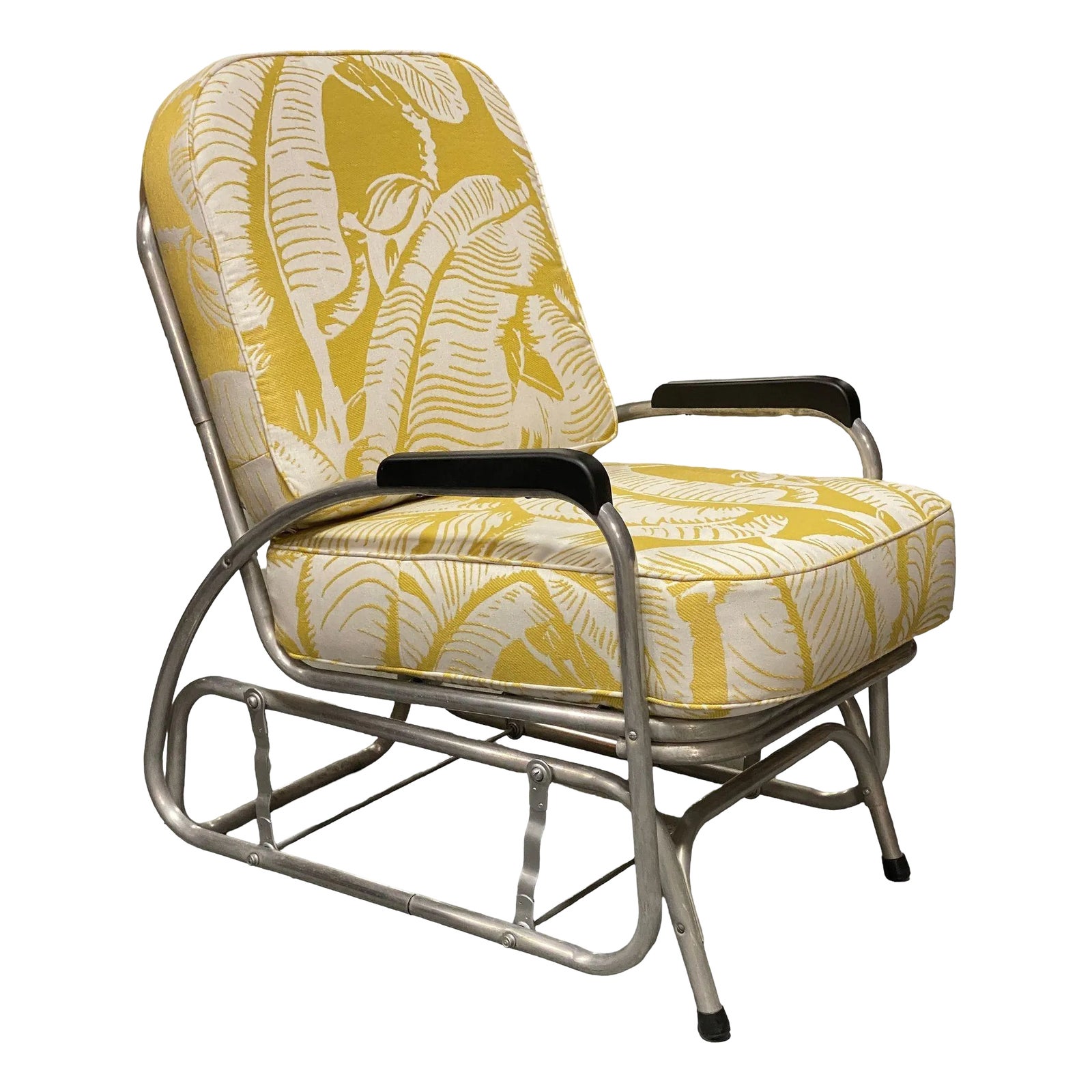 1940s Aluminum Rocking Slider Chair | Chairish