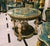 Traditional Monumental French Empire Center Table in Bottle Green With Gold Leaf, Bronze Caryatid Figures & Glass Top For Sale - Image 3 of 3