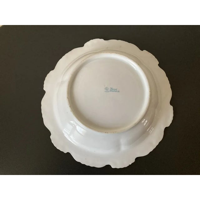 Early 20th Century Hand Painted Gold Nippon Green Floral Victorian Roses Porcelain Bowl, Japan For Sale - Image 4 of 12