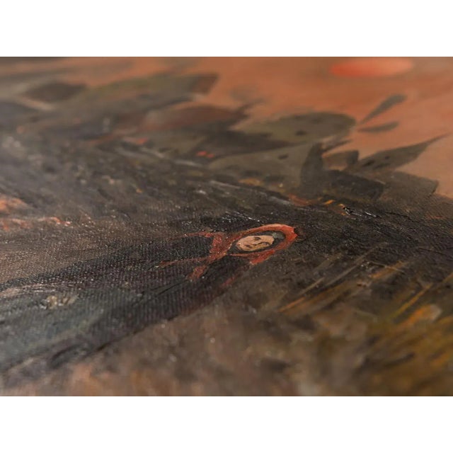 Dorfstrasse in the Sunset, Oil on Canvas, Framed For Sale - Image 7 of 11