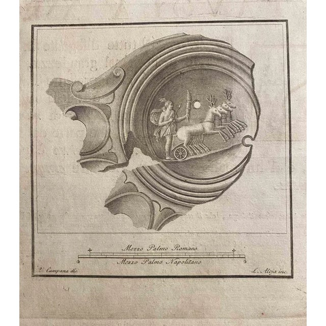 Mars In His Chariot from "Antiquities of Herculaneum" is an etching on paper realized by Luigi Aloja in the 18th Century....