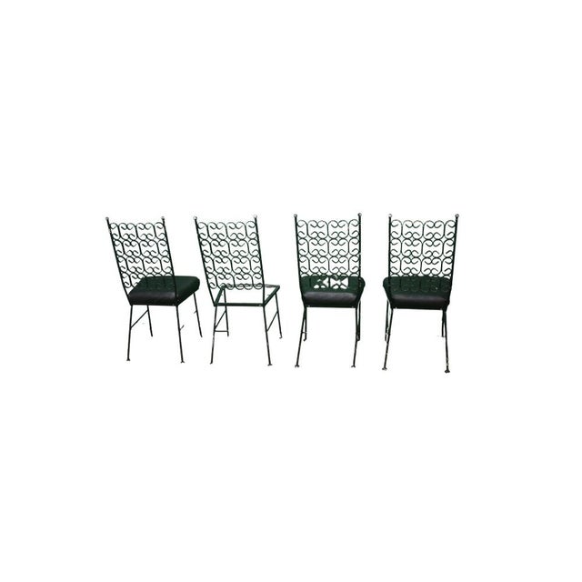 Black 1950s Mid-Century Modern Patio Grenada Style Table & 4 Chairs For Sale - Image 8 of 10