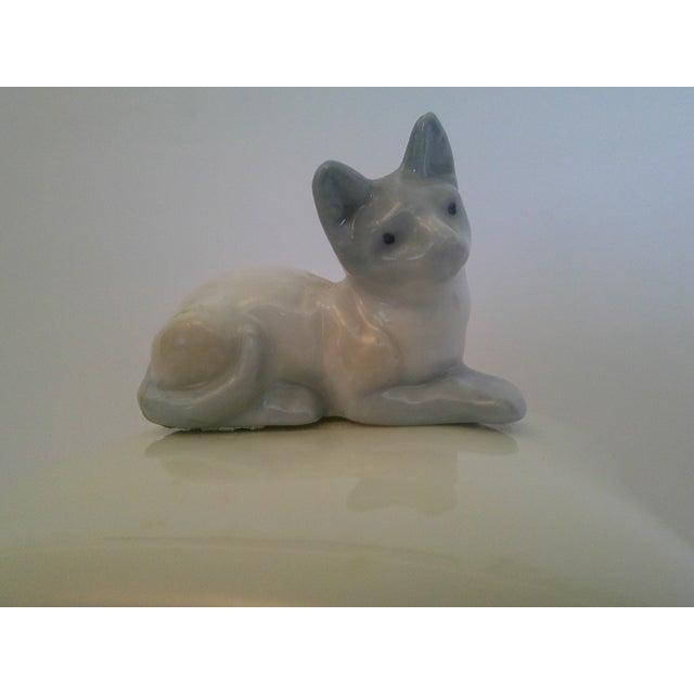 Vintage Takahashi Trinket Box Hand-Painted Cat Lid Japan Not Common For Sale In Dallas - Image 6 of 8