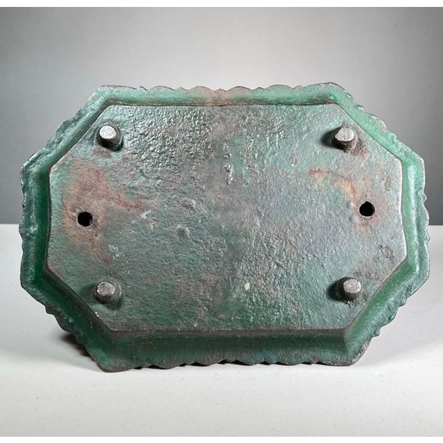 Metal 19th Century Dolphin Form Cast Iron Boot Scrape in Verdigris For Sale - Image 7 of 7
