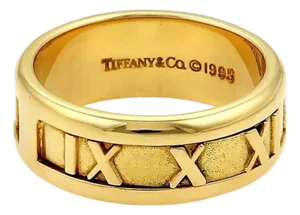 Tiffany & Co. Atlas 18k Yellow Gold Band Ring - Size 5