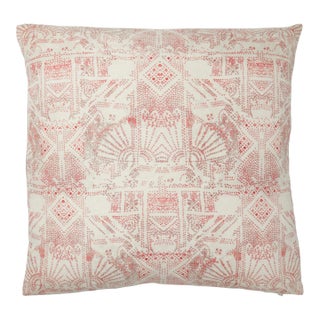 Nui Pink Pillow on Cotton/Linen Blend For Sale