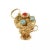 Contemporary Turquoise & Coral 18k Gold Etruscan Design Champion Cup Charm Pendant For Sale - Image 3 of 6