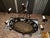 1920s French Art Deco Iron Chandelier Eight Light Chandelier with Scrolling Arms For Sale - Image 4 of 12