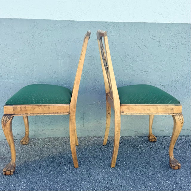 Early 20th Century Vintage Chippendale Style Ball in Claw Dining Chairs - Set of 4 For Sale - Image 5 of 11