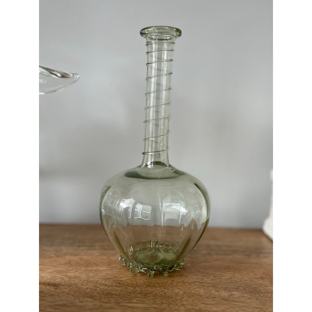 Late 20th Century Juliska Hand-Blown Bubble Vase in Pear Green For Sale - Image 4 of 9