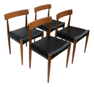 Danish MK 200 Chairs in Teak by Arne Hovmand-Olsen for Mogens Cold, Set of 4