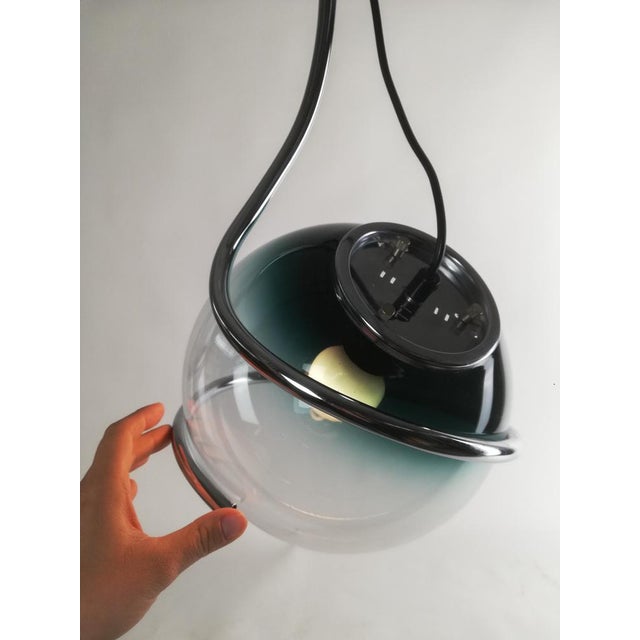 Space Age Pendant in Chrome and Murano Glass attributed to Fabio Lenci, 1970s For Sale - Image 17 of 18