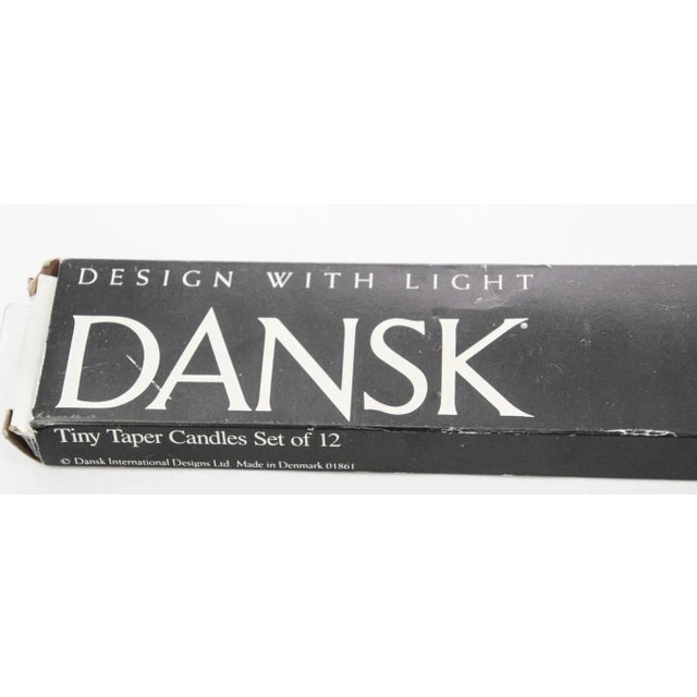 Dansk Designs Vintage Dansk 16" Black Tiny Taper Candles Set of 12 in Box For Sale - Image 4 of 12