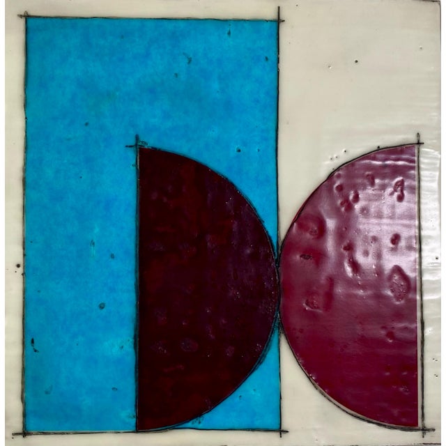 Chartreuse Original 16 Piece Encaustic Collage Installation by Gina Cochran "The Perks" For Sale - Image 8 of 18
