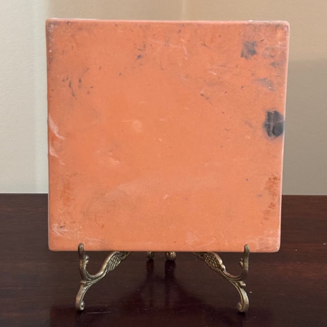 Vintage Hand Painted Studio Pottery Decorative Tile For Sale - Image 10 of 12