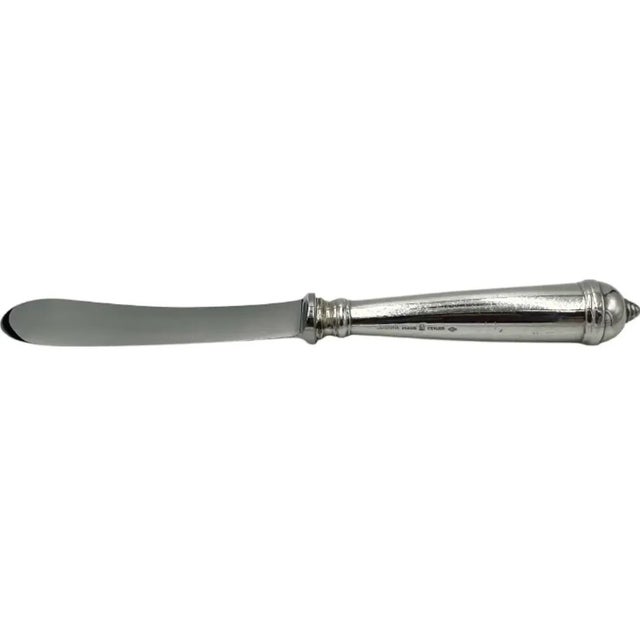 Late 20th Century Vintage Christofle France Sterling Silver Knife Butter Cheese Spreader For Sale - Image 5 of 12