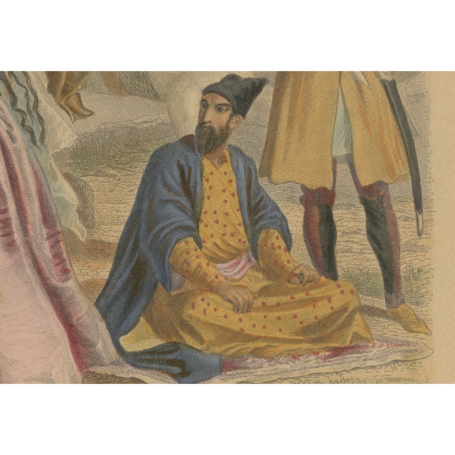 After Henri Félix Emmanuel Philippoteaux, Persian, Kurdish & Circassian Costumes, 1860 For Sale - Image 6 of 9