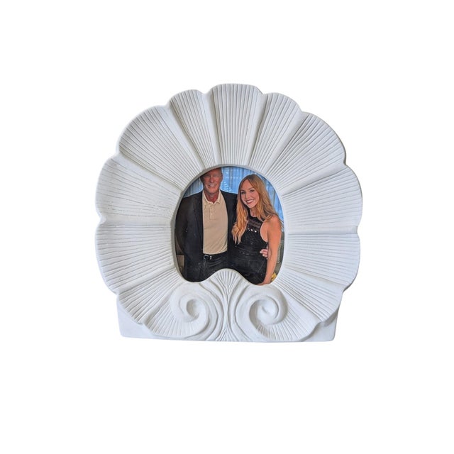 Coastal Hollywood Regency Neoclassical Rocaille Shell Shaped Picture Frame Fits a 2.5" x 3" photo (I had to leave the...