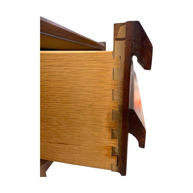 Vintage Lane First Edition Mid Century Modern Walnut Nightstand End Table Set by Lane Furniture, Pair For Sale - Image 11 of 13