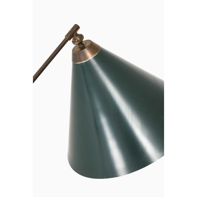 Danish Modern Floor Lamp in Brass and Lacquer attributed to Thomas Valentiner, 1960s For Sale - Image 4 of 11
