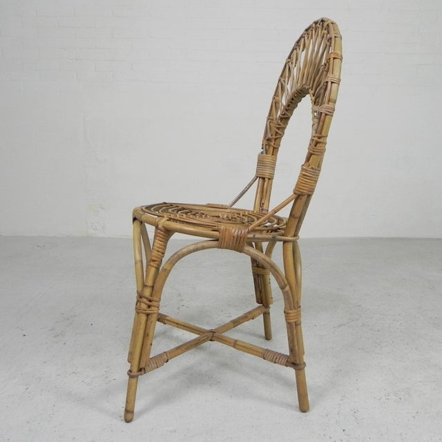 Bamboo Dining Table Chair, 1950s For Sale - Image 4 of 18
