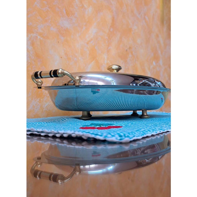 Stainless Steel and Gold Tray from Giorinox, 1985 For Sale - Image 10 of 10