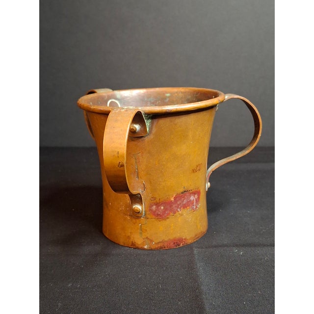 Rare Antique Russian Imperial Copper Mini Travel Netilat Yadayim 4" Wash Cup Moscow Mark For Sale In Boston - Image 6 of 18