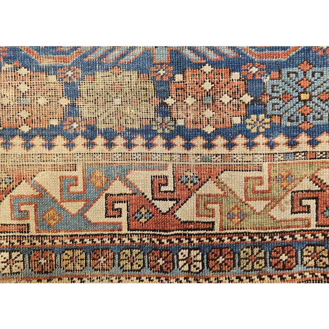 Antique Caucasian Shirvan Area Rug, Handwoven Wool, Allover Geometric Pattern, 1890s, 4' x 6' For Sale - Image 17 of 18