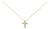 Gold Vermeil Diamond Accent Cross Pendant Necklace For Sale
